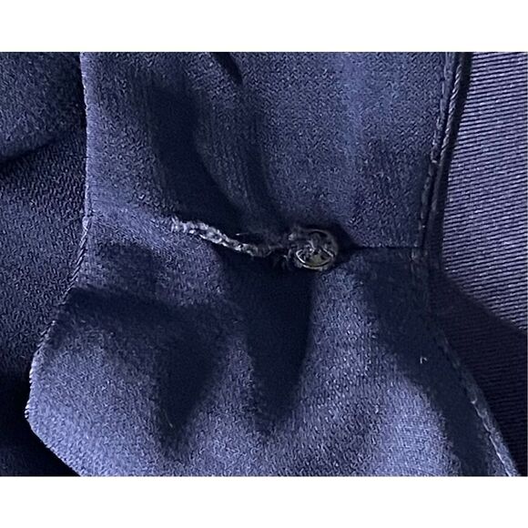 BANANA REPUBLIC | WOMENS SILK SLEEVELESS COCKTAIL DRESS PLEATED NAVY BLUE 6 Tall - Picture 7 of 9